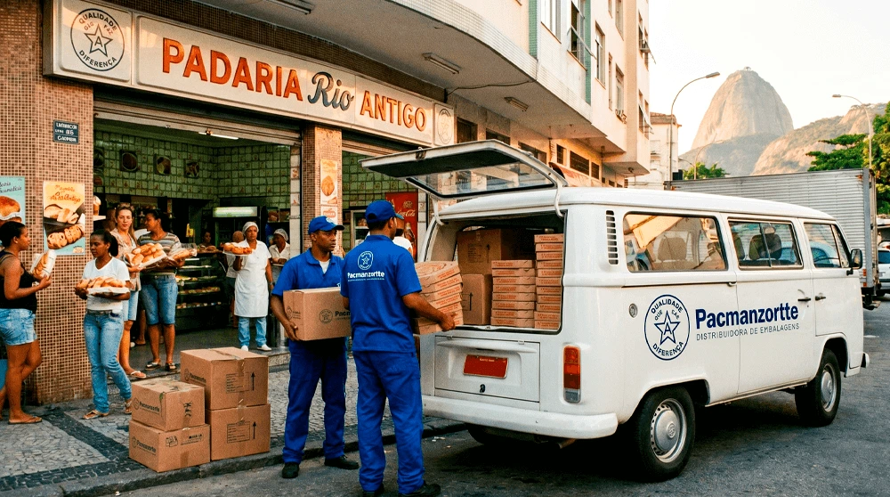 Entrega da Pacmanzortte em padaria tradicional do Rio