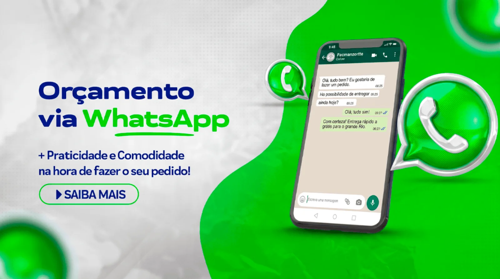Orçamento via WhatsApp — praticidade e comodidade