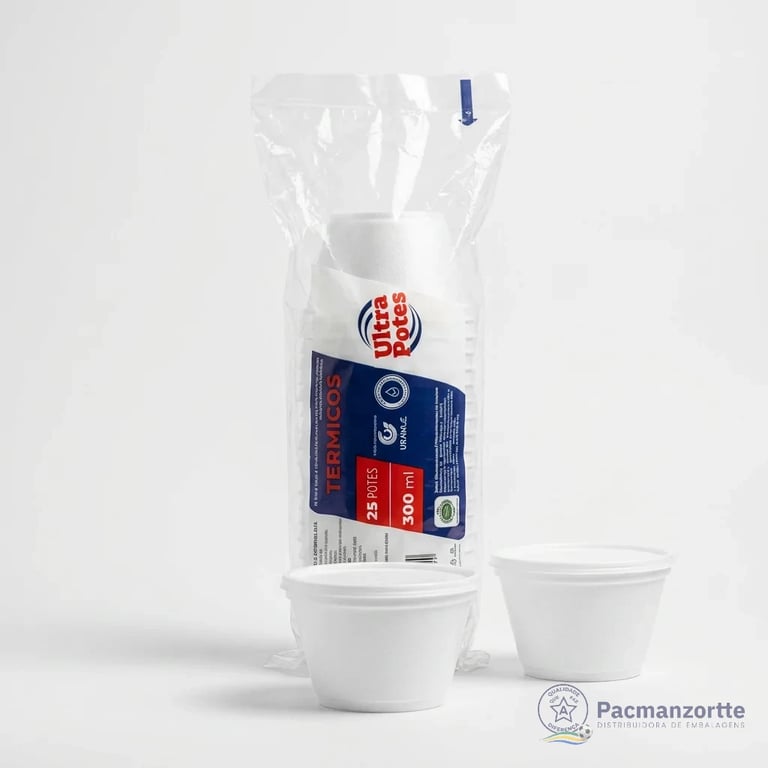 Pote de Isopor CB-015F Prato Fundo 300ml S/Tampa Ultra - Pacote c/ 100 unidades miniatura 3