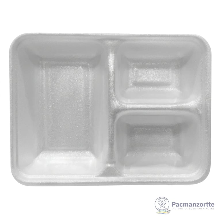 Marmitex de Isopor 900 ml 3 Divisórias Comum - Caixa c/ 100 unidades miniatura 3