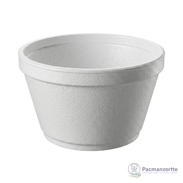 Pote de Isopor CB-015F Prato Fundo 300ml S/Tampa Ultra - Pacote c/ 100 unidades miniatura 1